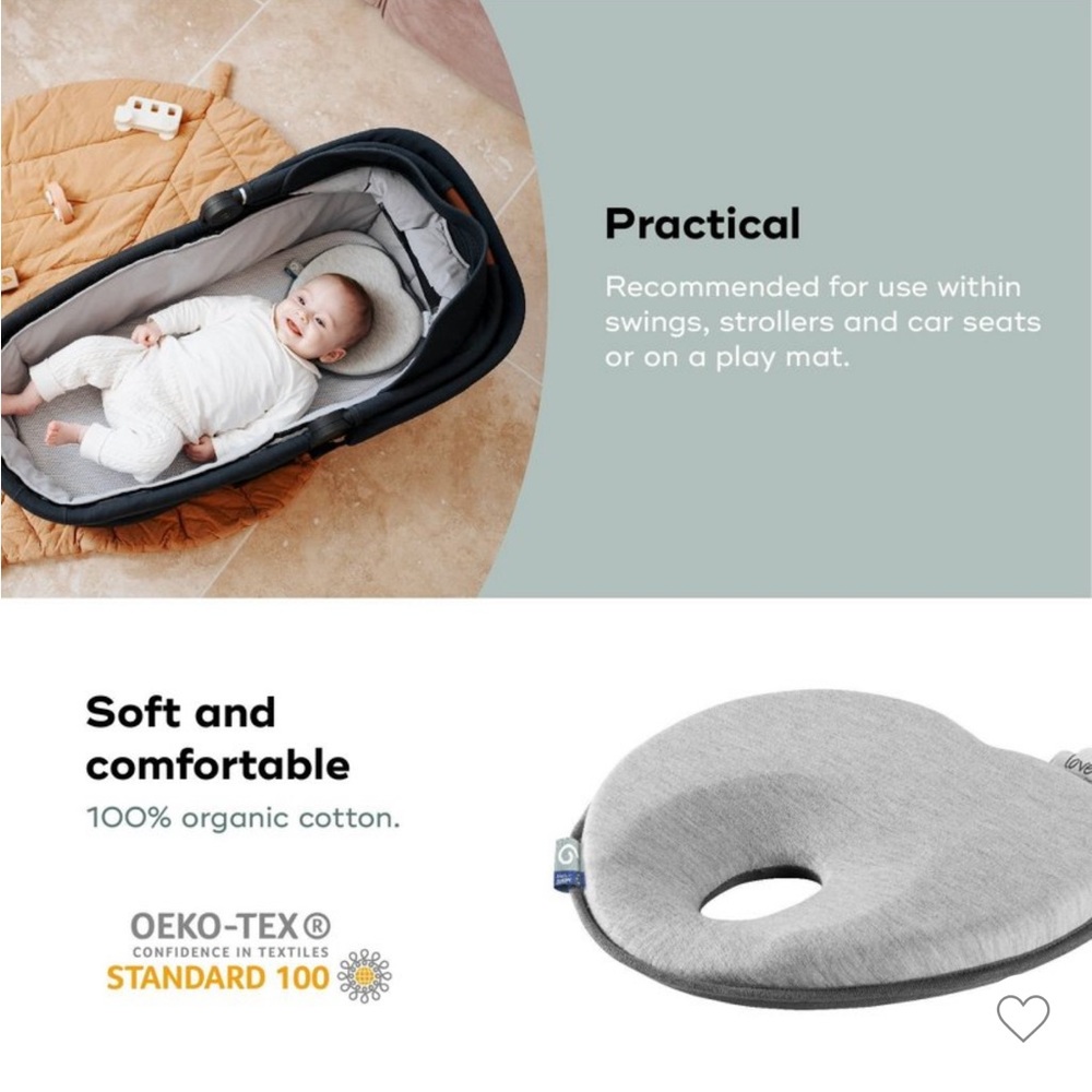 Babymoov Lovenest Baby Head Support Pillow - Gray - Picture 4 of 9